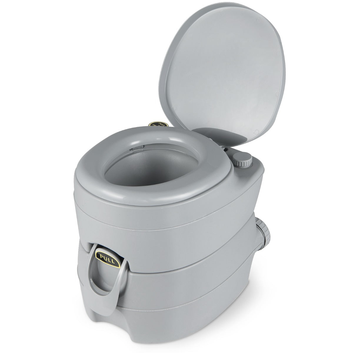 Livsk costway draagbaar toilet met afneembare 20 l afvalwatertank mobiel toilet met waterdichte zitting en spoelpomp campingtoilet voor bootvissers donkergrijs 1 1