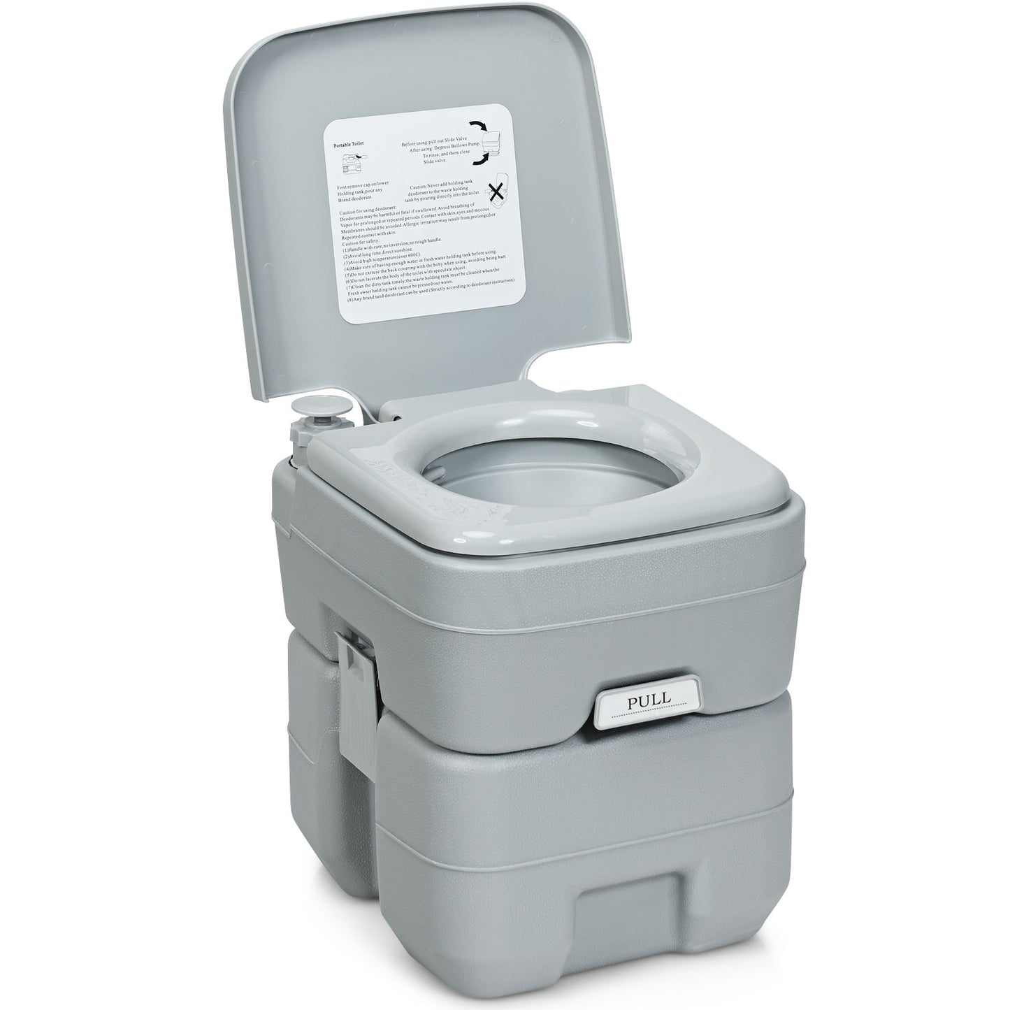 LIVSK Draagbaar Toilet - Lekvrij en Ergonomisch - 20L Afvaltank - Lichtgewicht en Duurzaam - Voor Kamperen en Outdoor - Grijs