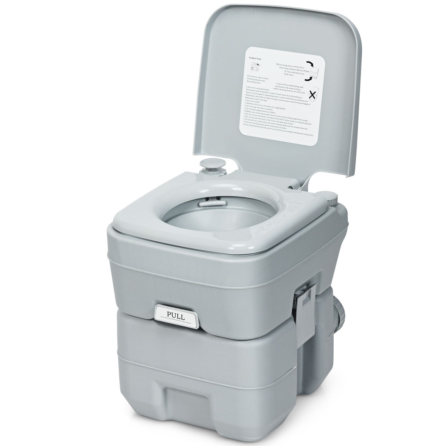 LIVSK Draagbaar Toilet - Lekvrij en Ergonomisch - 20L Afvaltank - Lichtgewicht en Duurzaam - Voor Kamperen en Outdoor - Grijs