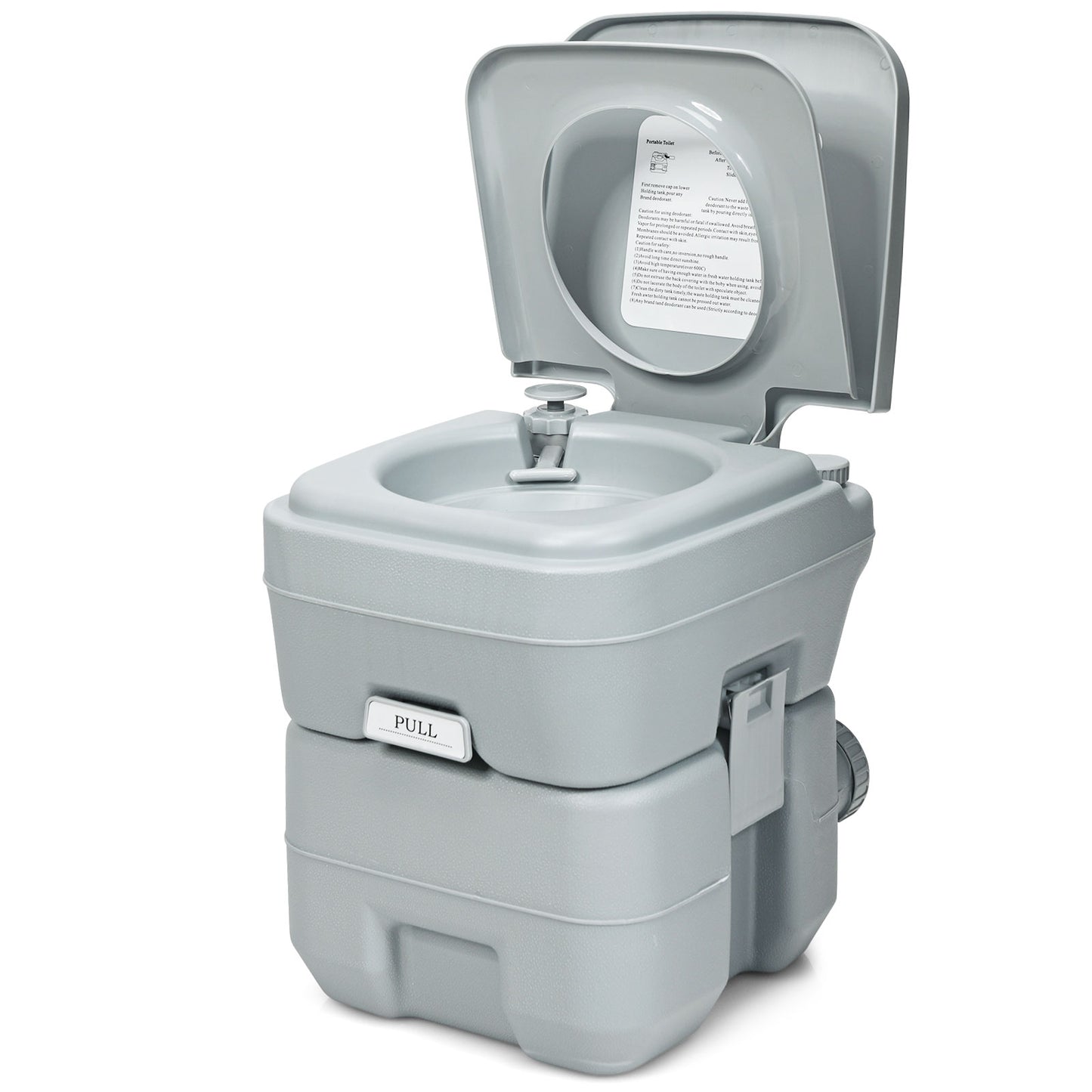LIVSK Draagbaar Toilet - Lekvrij en Ergonomisch - 20L Afvaltank - Lichtgewicht en Duurzaam - Voor Kamperen en Outdoor - Grijs