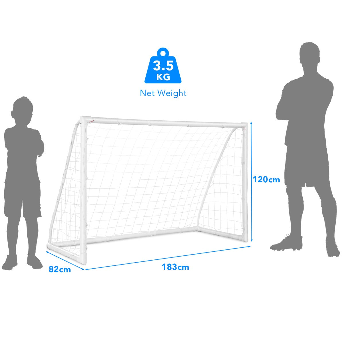 LIVSK Draagbaar Voetbaldoel voor Kinderen - Snel Opzetbaar - Duurzaam UPVC - Voor Actief Spelen - 183 x 80 x 118,5 cm - Zoals