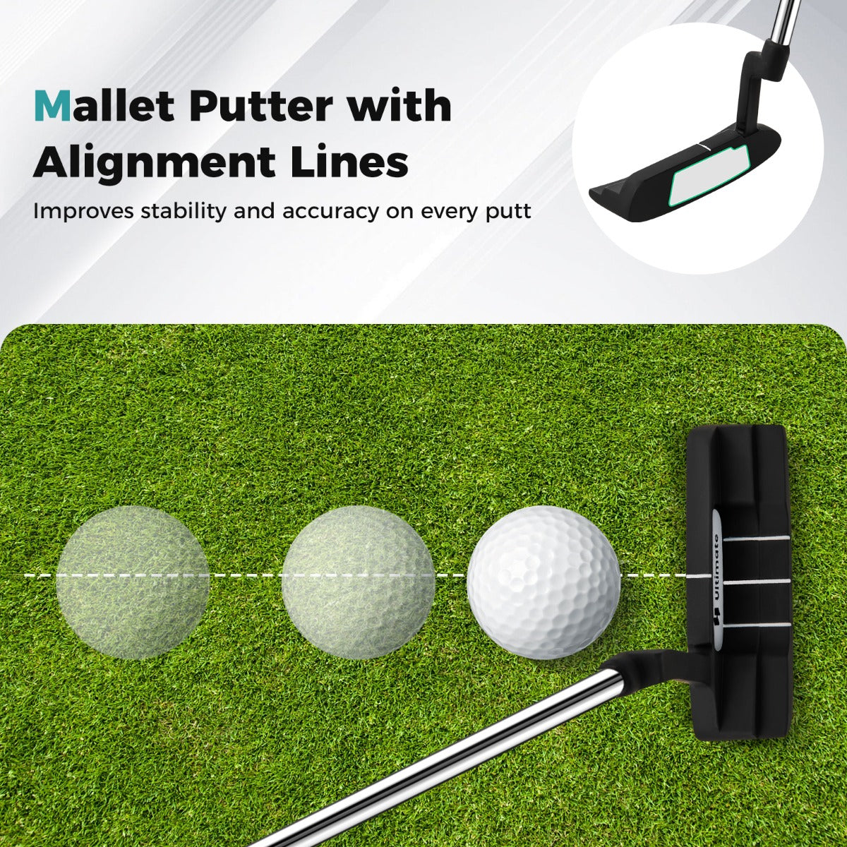 LIVSK Damesgolfset - 15-Delige Set met Driver, Woods, IJzers en Putter - Inclusief Golftas met Verstelbare Schouderbanden - Groen