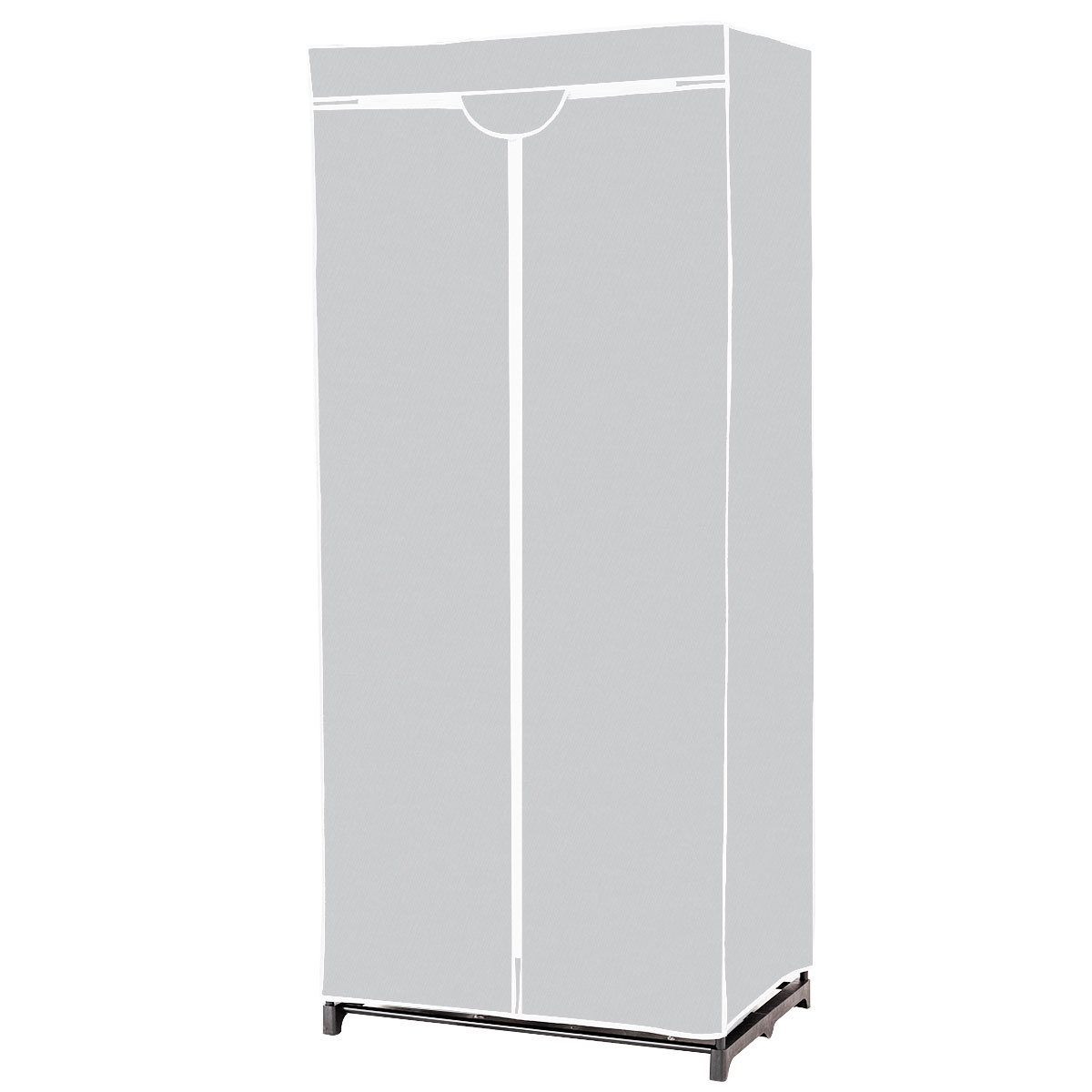 LIVSK Draagbare Kledingkast Organisator - Compact en Duurzaam - Twee Opslagplanken - Waterdichte Hoes - 74 x 50 x 172 cm - Grijs