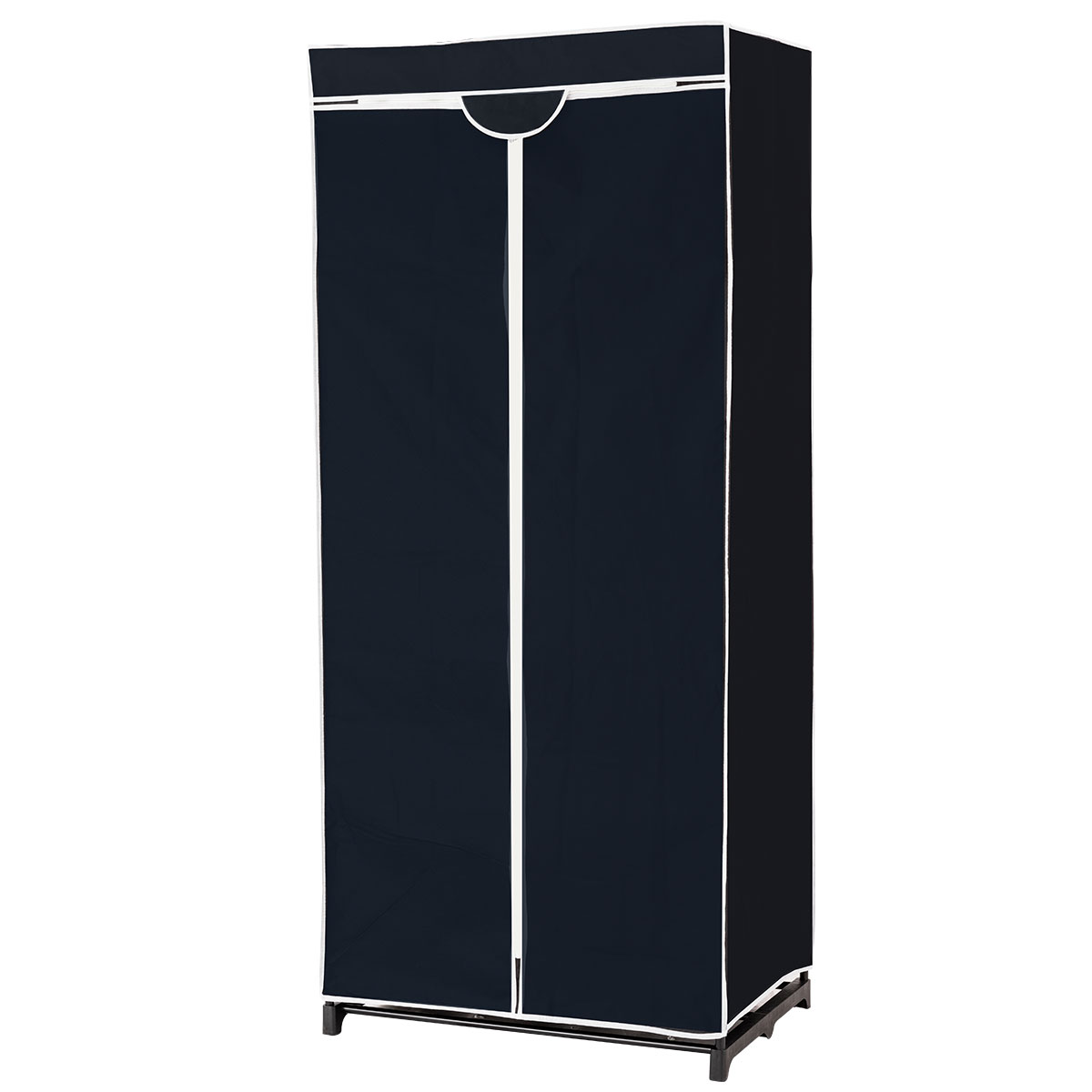 LIVSK Draagbare Kledingkast Organisator - Compact en Draagbaar - 2 Opslagplanken - Waterdichte Hoes - 74 x 50 x 172 cm - Zwart