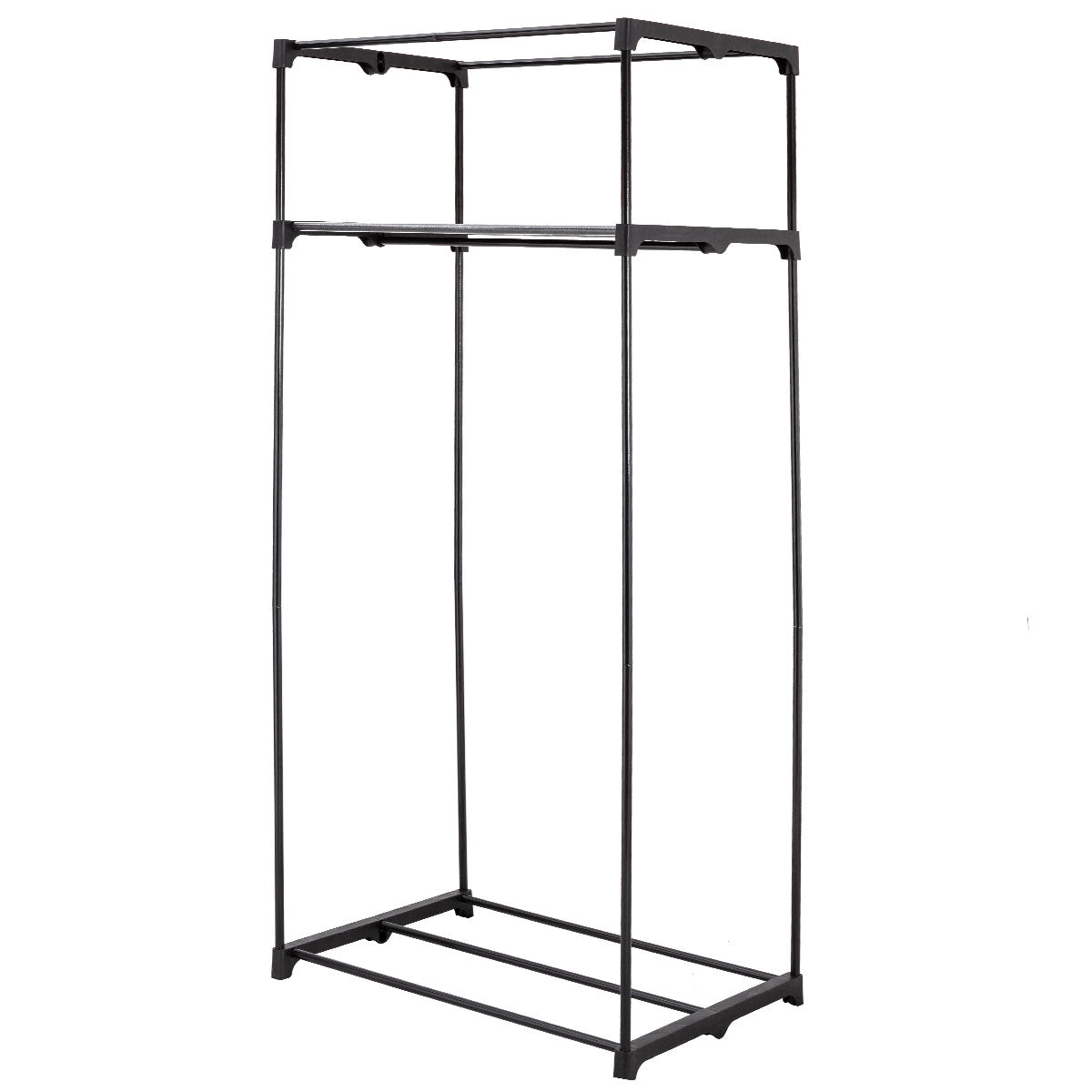 LIVSK Draagbare Kledingkast Organisator - Compact en Draagbaar - 2 Opslagplanken - Waterdichte Hoes - 74 x 50 x 172 cm - Zwart