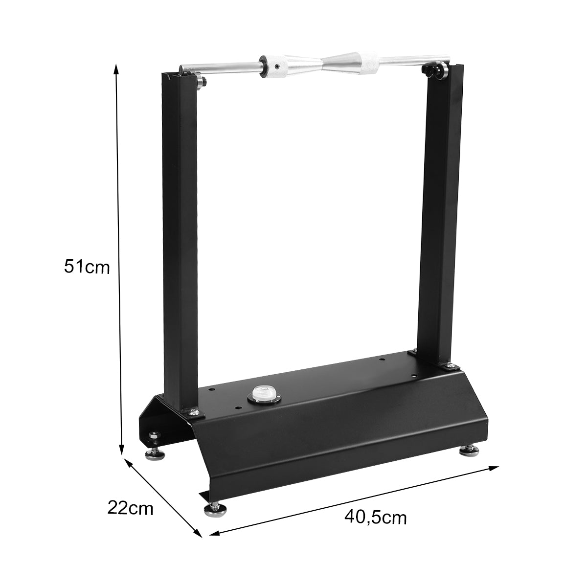 LIVSK Draagbare Wielbalancer - Verstelbare Kegels - Stalen en Aluminium Constructie - Voor Wielen tot 80 cm - 40,5 x 22 x 51 cm -