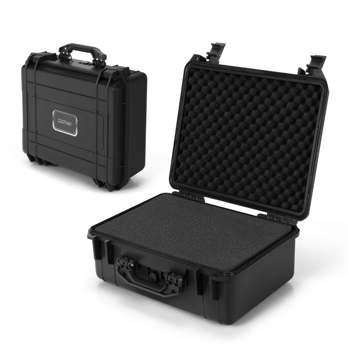 LIVSK Waterdichte Harde Koffer - IP66 Waterdicht - Schokbestendig PP - Aanpasbaar Schuim - Voor Elektronica - 34 x 31 x 16 cm -