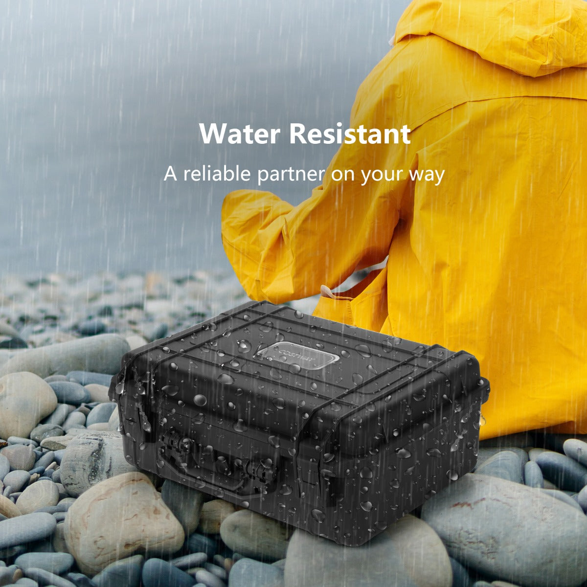 LIVSK Waterdichte Harde Koffer - IP66 Waterdicht - Schokbestendig PP - Aanpasbaar Schuim - Voor Elektronica - 34 x 31 x 16 cm -