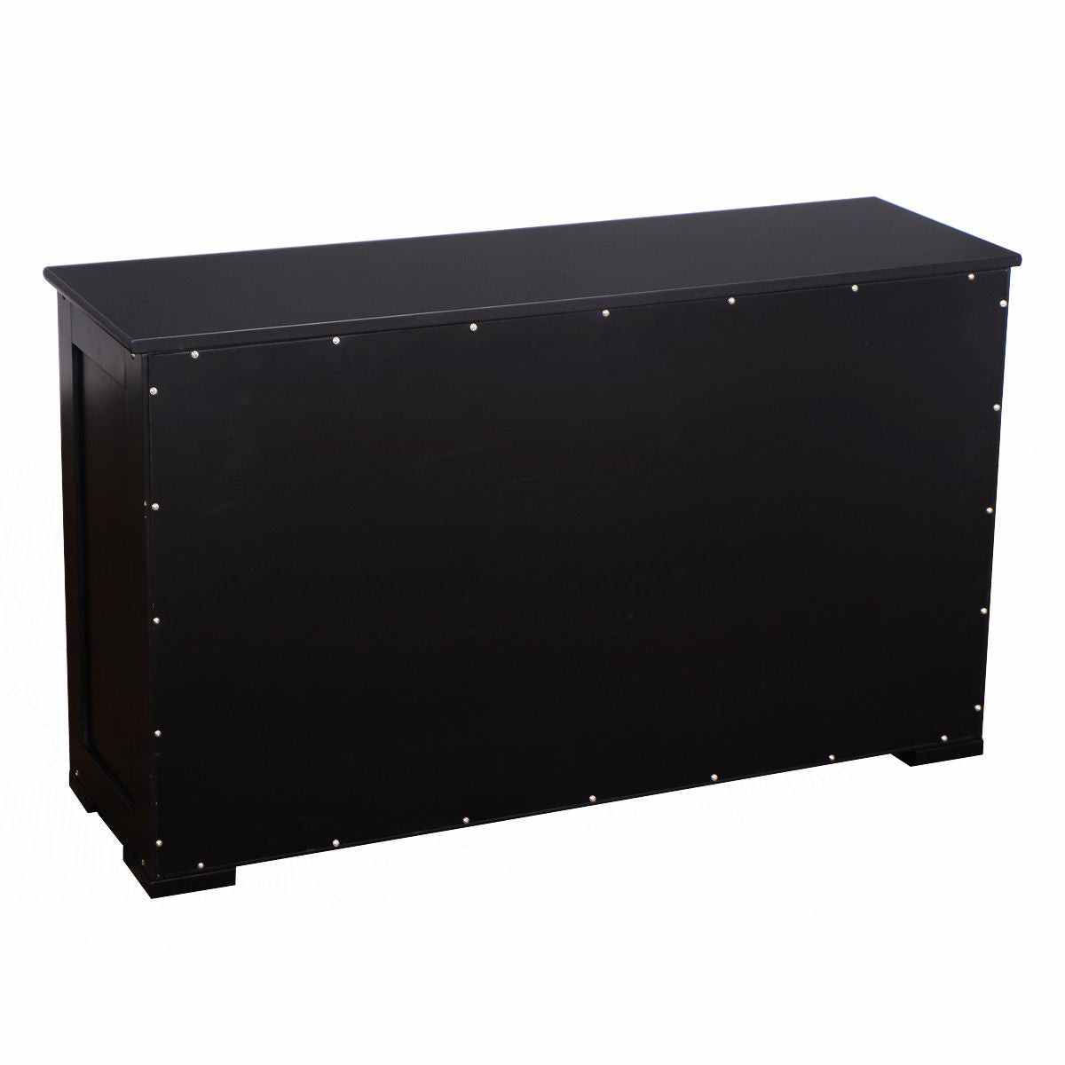 LIVSK Dressoir Opbergkast - Hoogwaardig MDF - Verstelbare Plank - Glazen Deur - Stabiele Poten - 106,5 x 33 x 62,5 cm - Zwart
