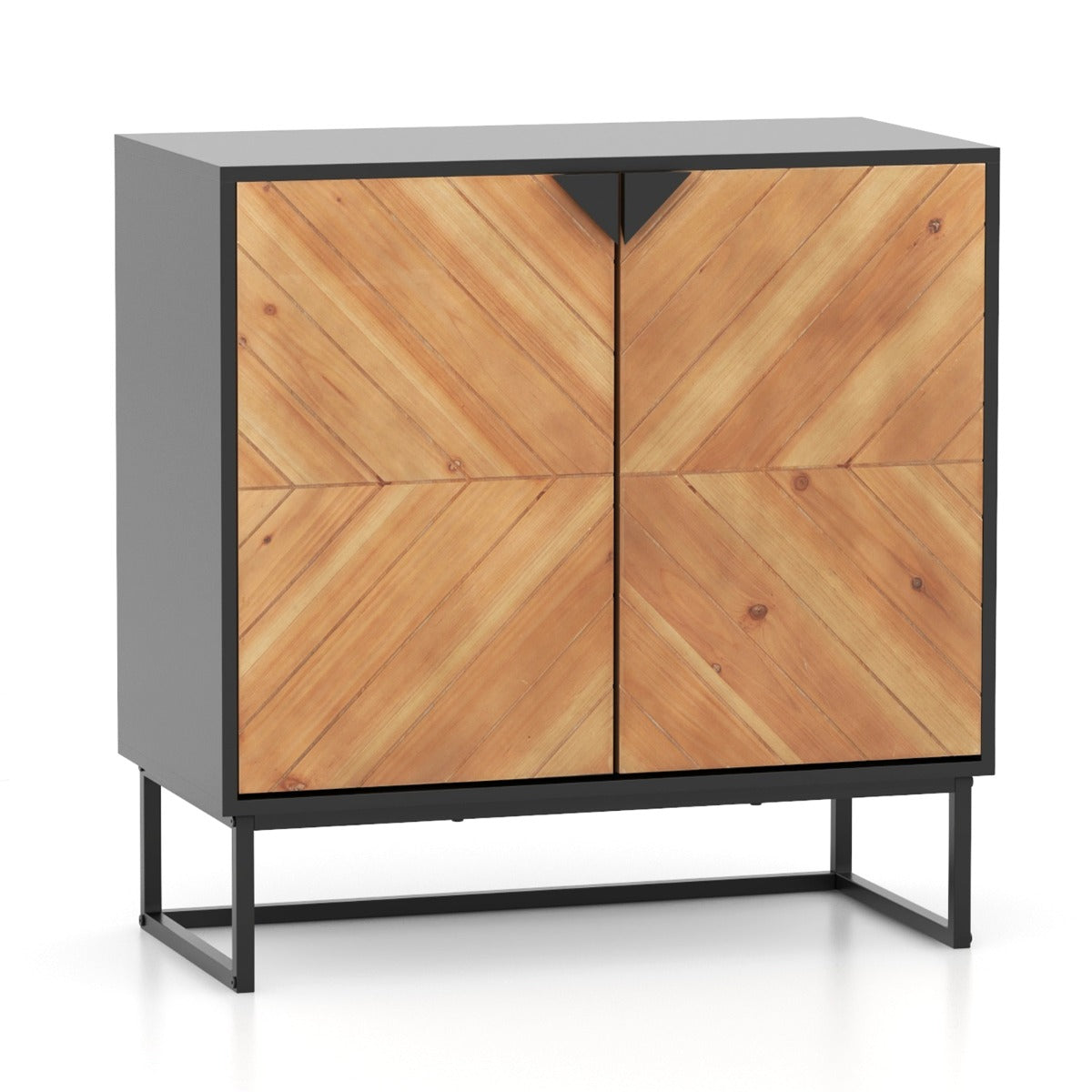 LIVSK Modern Dressoir - Ruim Bovenblad - 2 Grote Compartimenten - Nerf Dennenhout - Duurzaam - 80 x 40 x 80 cm - Wit