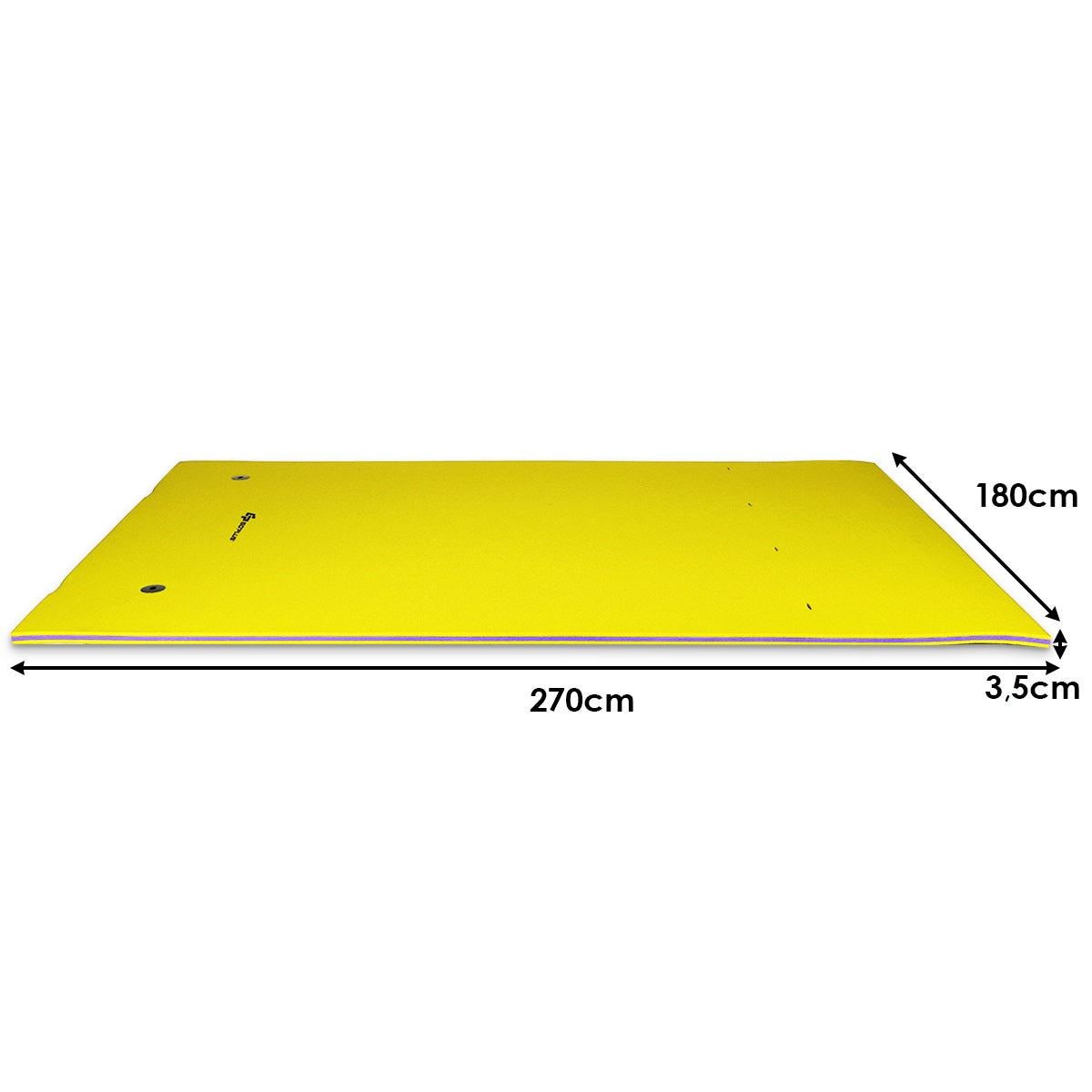 LIVSK Drijvend Tapijt - Ergonomisch Ontwerp - Opvouwbaar en Compact - Voor 3-5 Personen - 270 x 180 x 3,5 cm - Geel