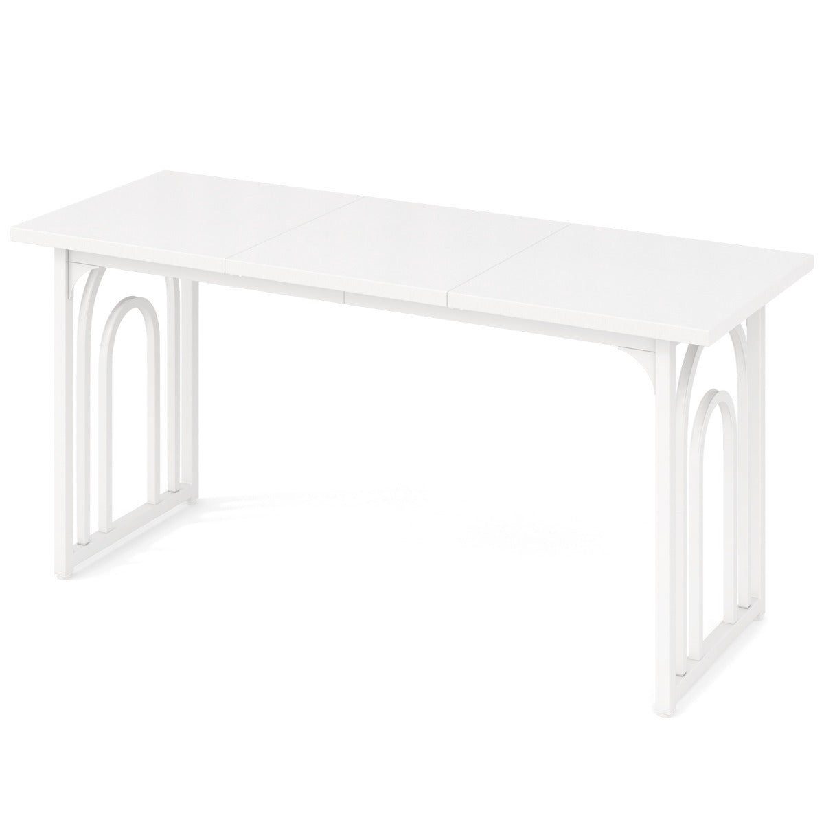 LIVSK Eettafel Modern - Ruim 160 x 60 cm - Geschikt voor 6-8 Personen - Gepubliceerd Metaal - Waterbestendig - Wit