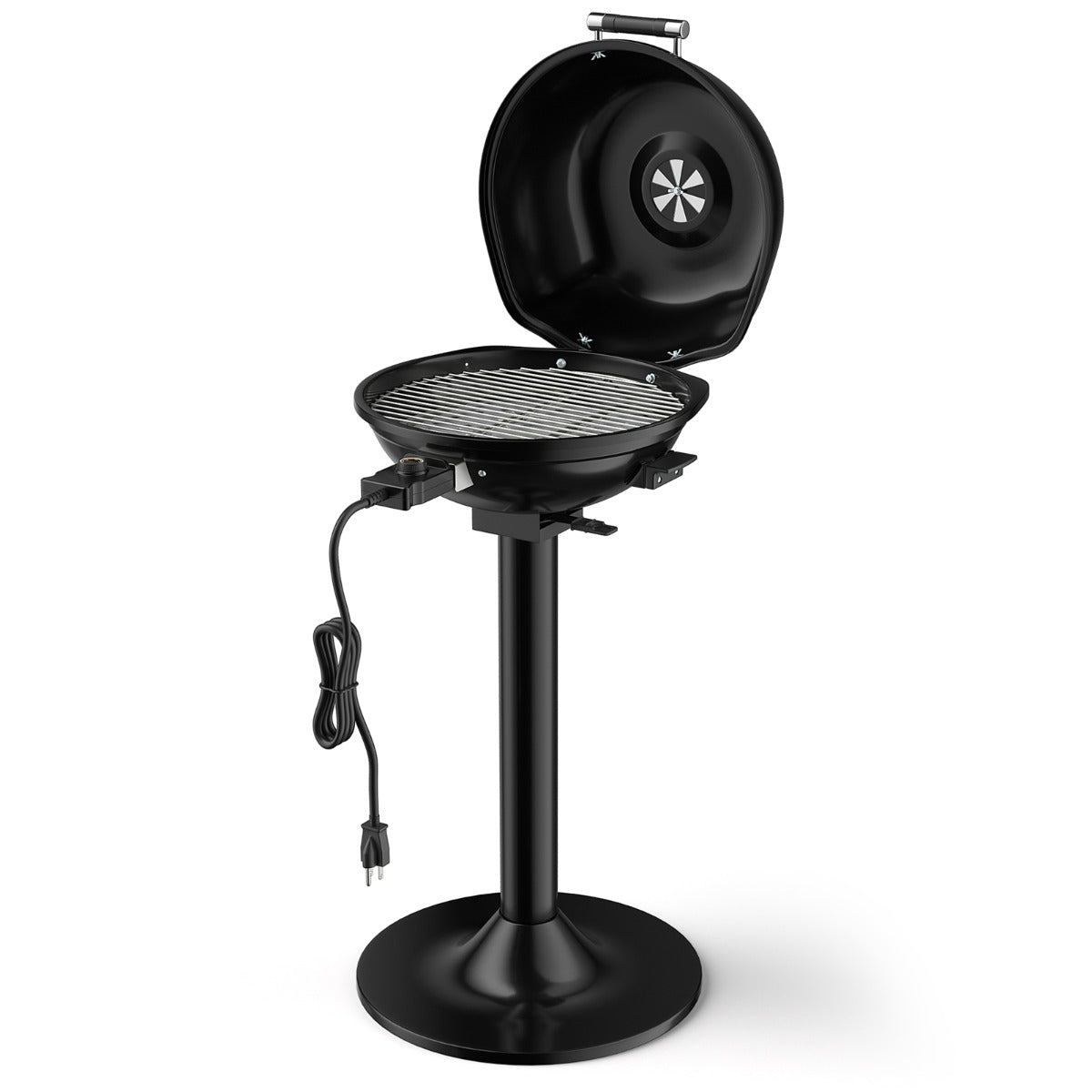Livsk costway elektrische barbecue draagbare staande grill met verwijderbaar antiaanbakrooster zwart 1 1