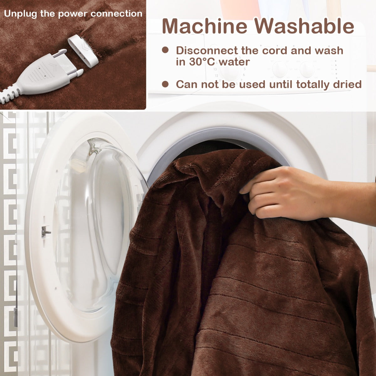 LIVSK Elektrische Deken - 4 Verwarmingsniveaus - Automatische Uitschakeling - Afstandsbediening - Machinewasbaar - 130 x 180 cm -