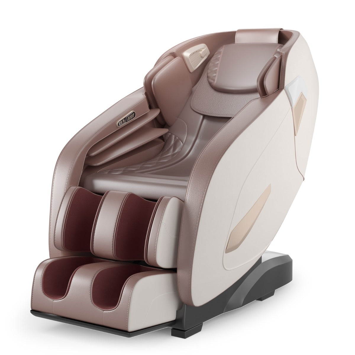 LIVSK Elektrische Massagestoel - Bluetooth - 12 Programma's - Ergonomisch Design - Lichaamsscanner - Beige/Bruin