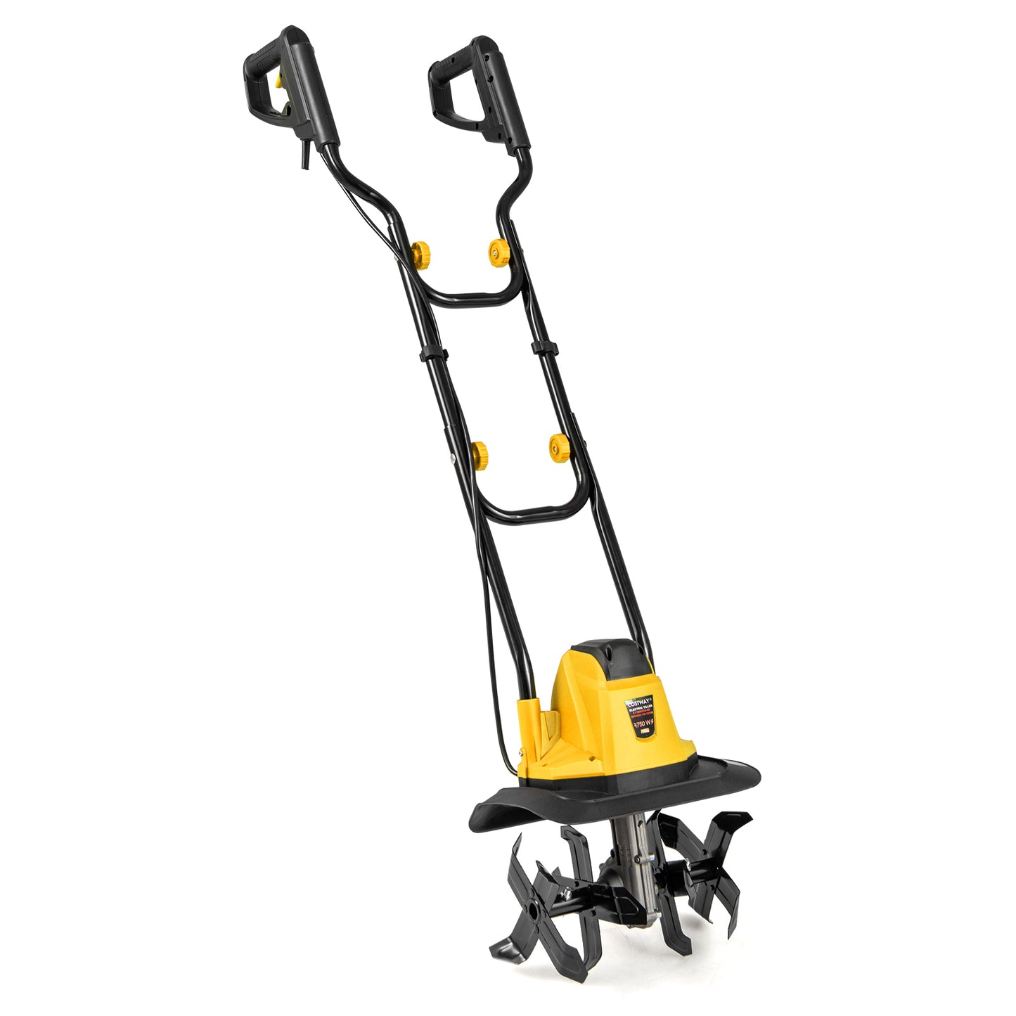 LIVSK Elektrische Grondbewerker 750W - 4 Messen - Werkbreedte 32 cm - Ergonomisch Handvat - Veiligheidschakelaar - Geel