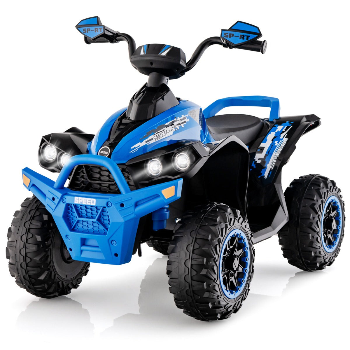 LIVSK Elektrische Kinderauto - Veiligheidsgrepen - Softstarttechnologie - LED-verlichting - Voor Kinderen 3-8 Jaar - Marineblauw