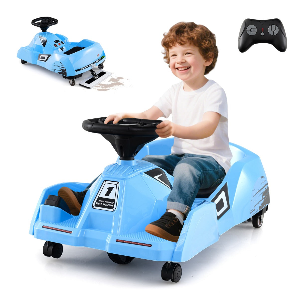 LIVSK Zit-rennauto voor Kinderen 2-5 Jaar - Afstandsbediening - Veiligheid - 12V Batterij - Toeter en Muziek - Blauw