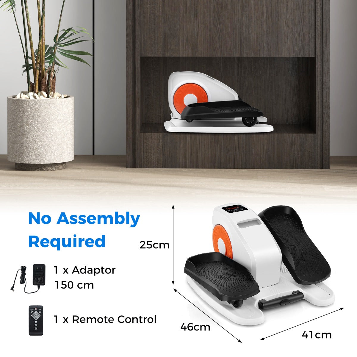Livsk costway elliptische trainer onder het bureau een stil fitnessapparaat met een beeldscherm 1 1
