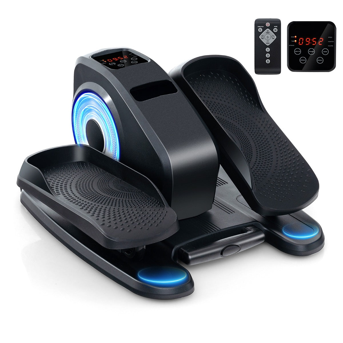 Livsk costway elliptische trainer voor onder het bureau elektrische elliptische beentrainer met scherm en afstandsbediening