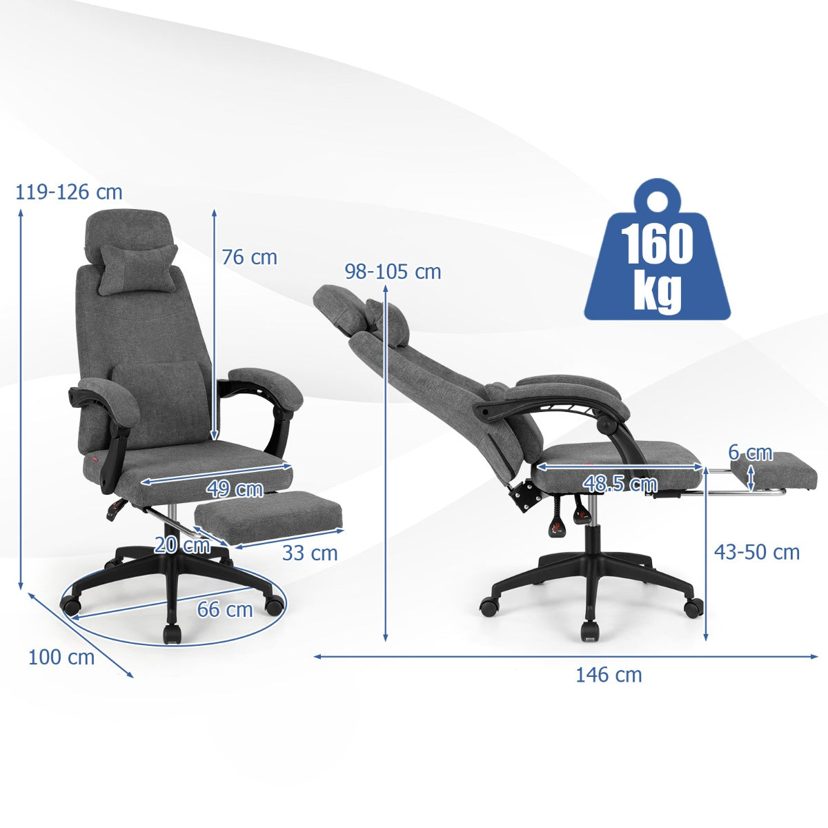 Livsk costway executive verstelbare computer bureaustoel ergonomisch ontwerp managerstoel 1 1