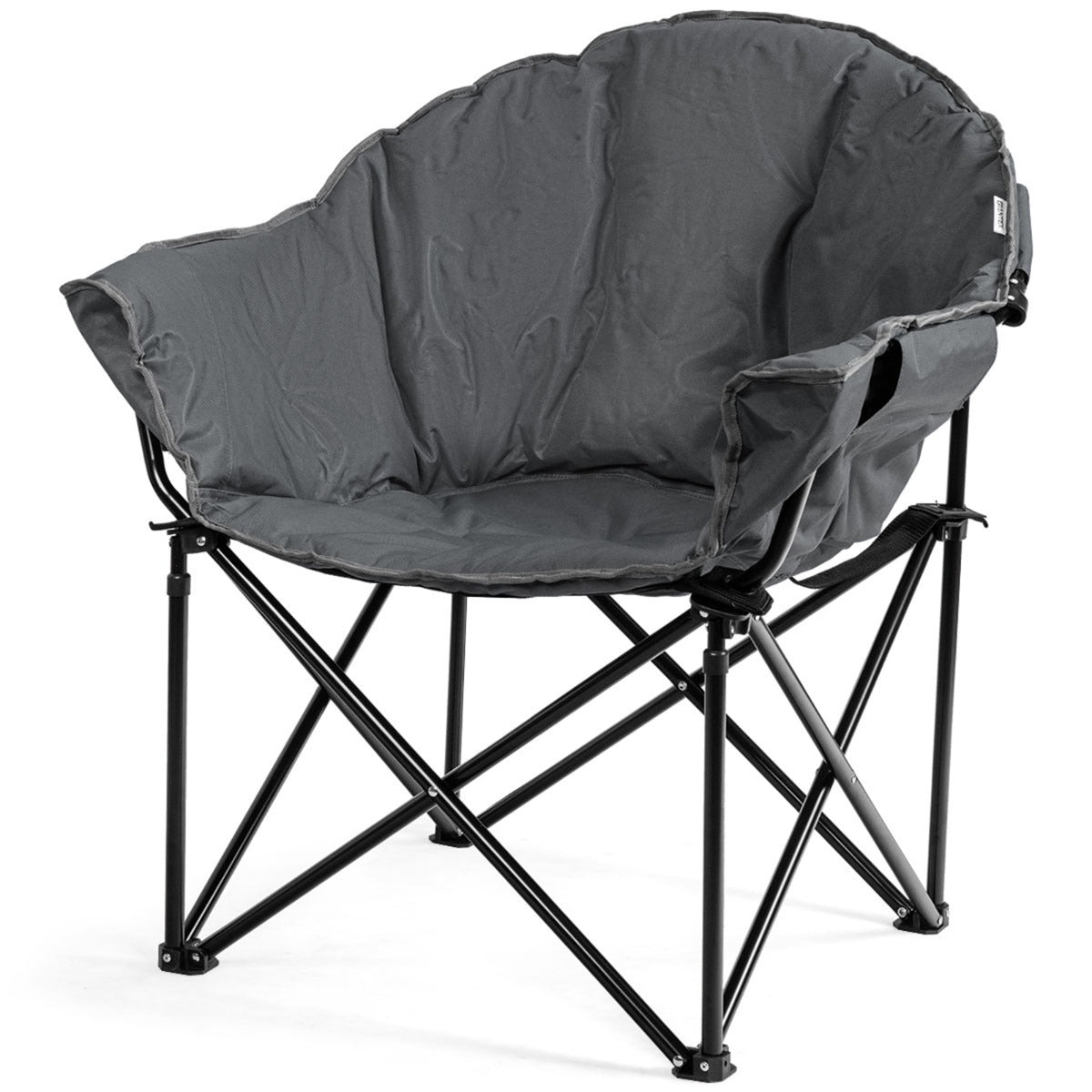 LIVSK Opvouwbare Campingstoel met Bekerhouder - Ademend Oxford - Stabiel IJzeren Frame - Draagkracht tot 135 kg - Bruin