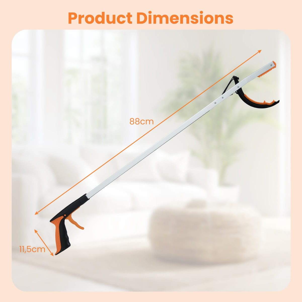 Livsk costway extra lange grijptang van 88 cm tuingrijper afvalverzamelaarstang lichte aluminium klauw 1 stuk 1 1