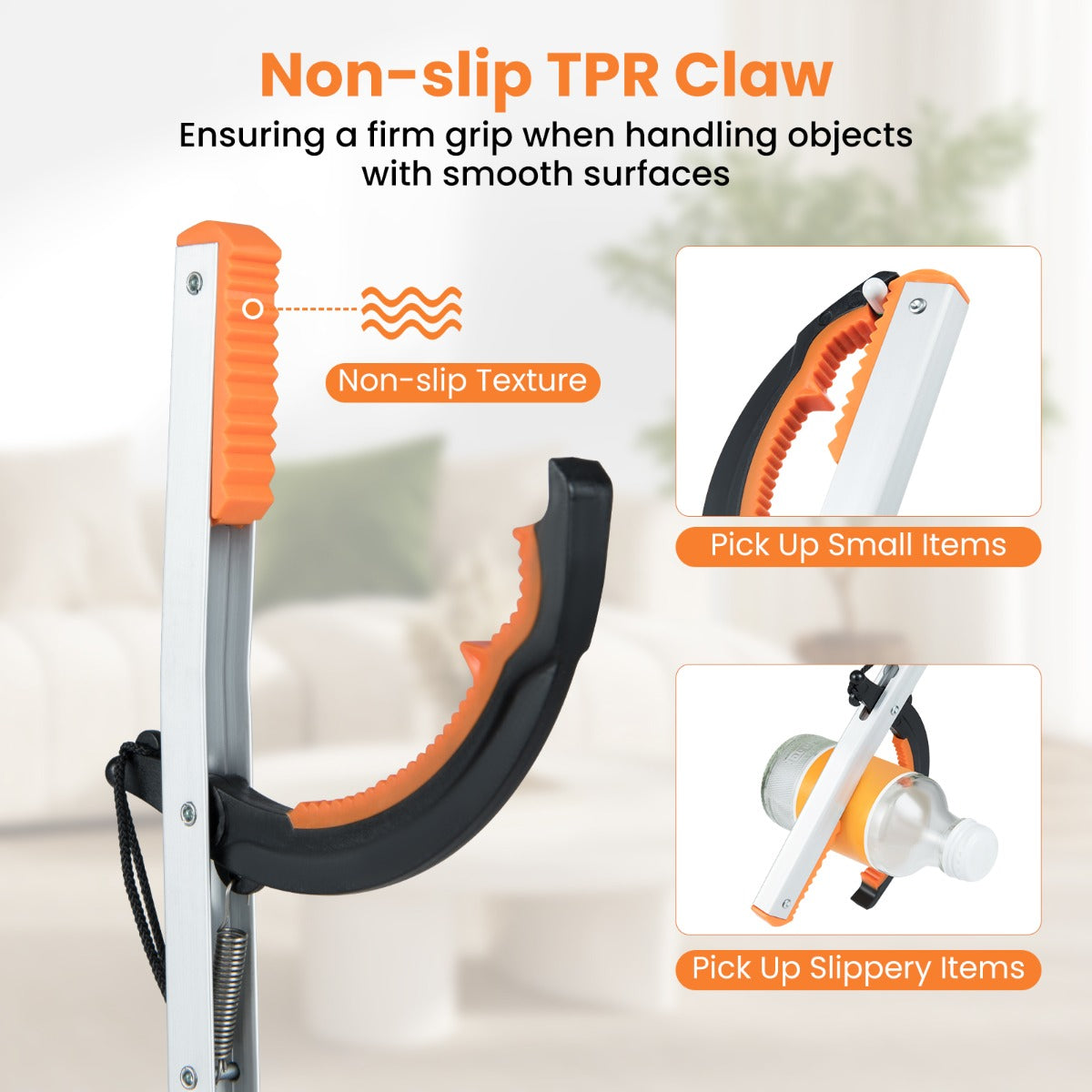 Livsk costway extra lange grijptang van 88 cm tuingrijper afvalverzamelaarstang lichte aluminium klauw 1 stuk 2