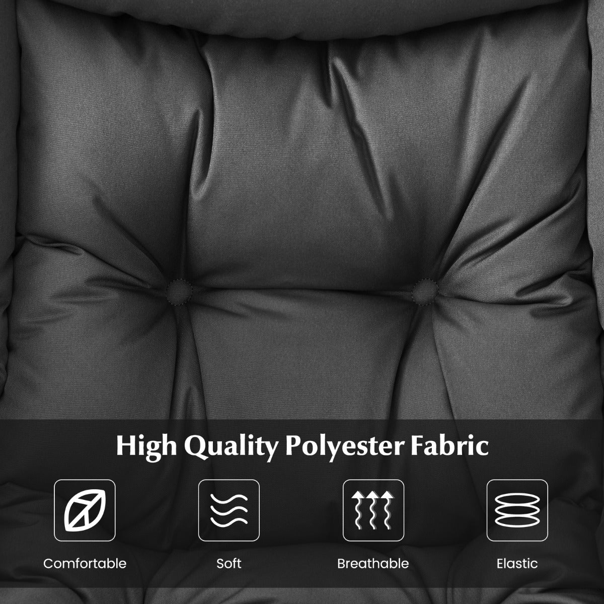 LIVSK Loungestoel met Kruk - Ergonomisch Design - Hoogwaardige Polyester - Stabiel Metaal - Tot 150 kg - Grijs
