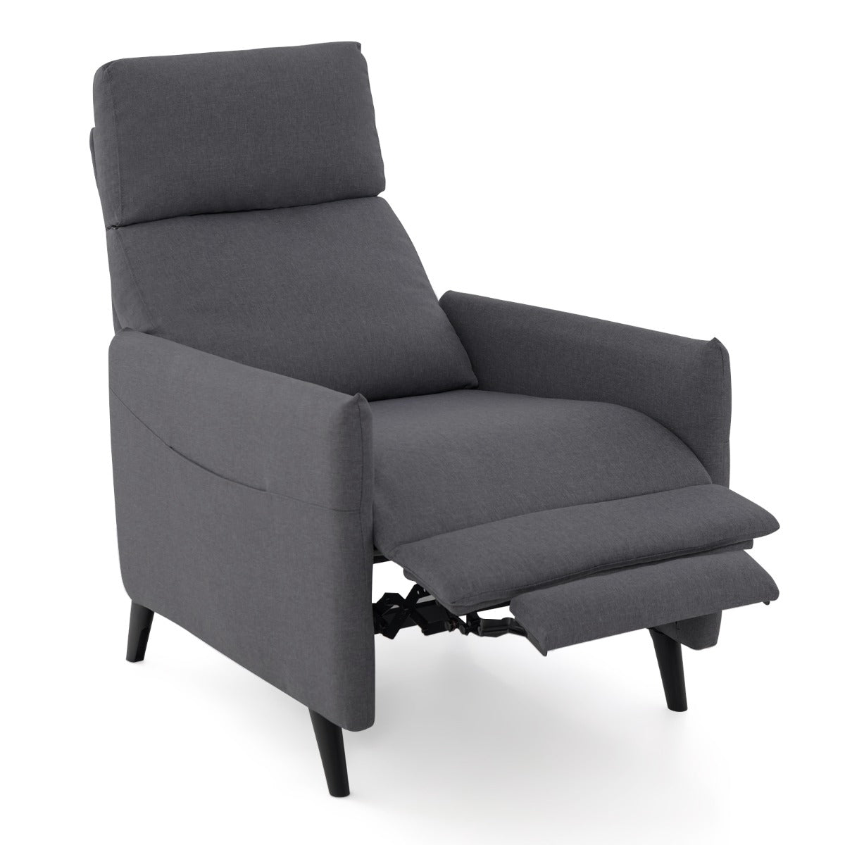 LIVSK Fauteuil met Ligfunctie - Verstelbare Rugleuning en Voetsteun - Huidvriendelijk Linnen - Stevig Frame - 80 x 68 x 104,5 cm