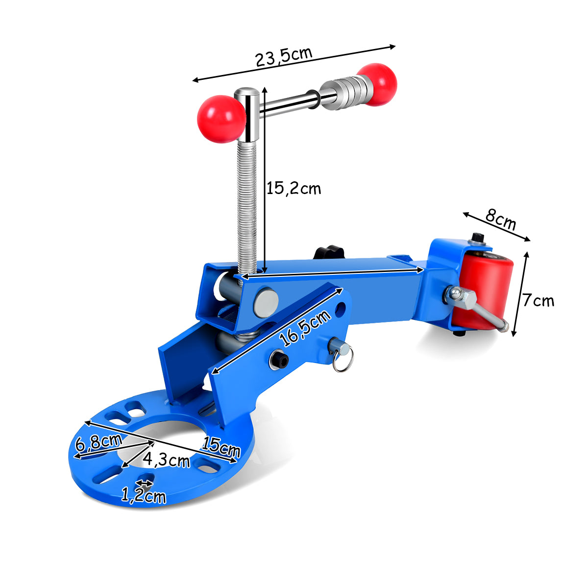Livsk costway fenderroller met 180 en 229 36cm verstelbare arm voor auto onderhoud blauw 2
