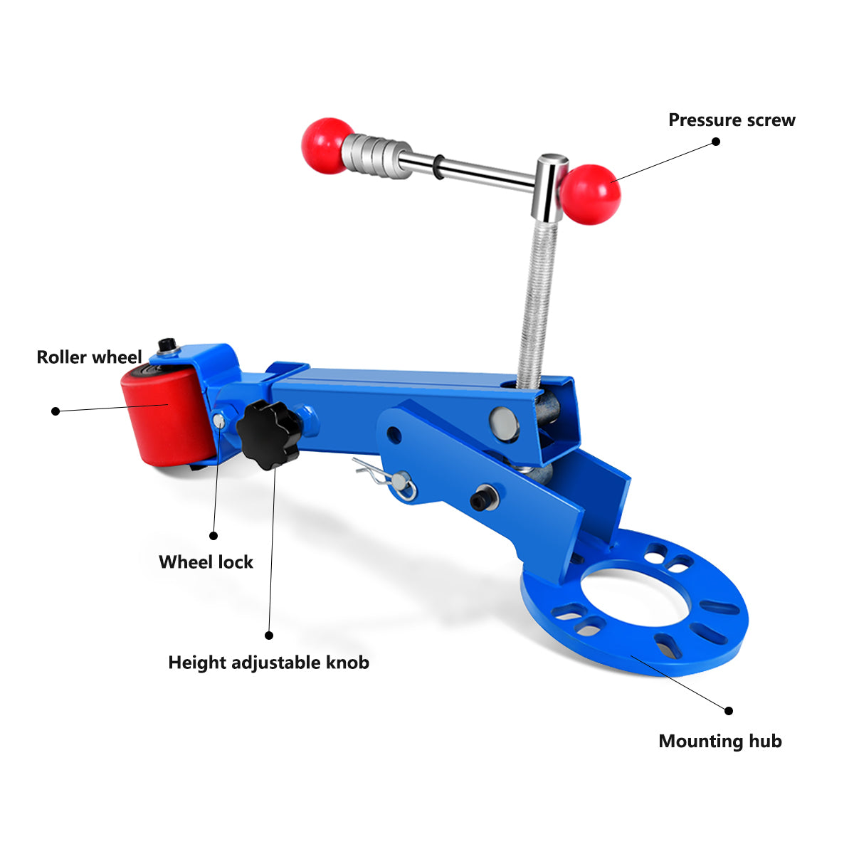 Livsk costway fenderroller met 180 en 229 36cm verstelbare arm voor auto onderhoud blauw 4
