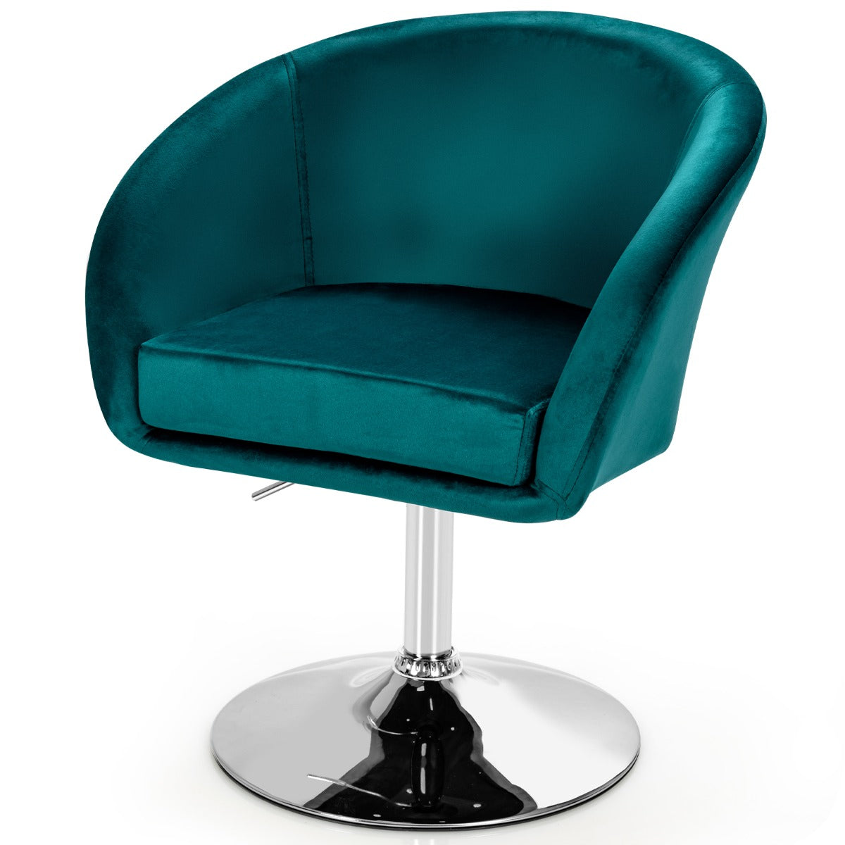 LIVSK Verstelbare Fluwelen Barkruk - Hoogte 72-86 cm - 360 Graden Draaibaar - Ergonomisch Design - Tot 120 kg - Groen