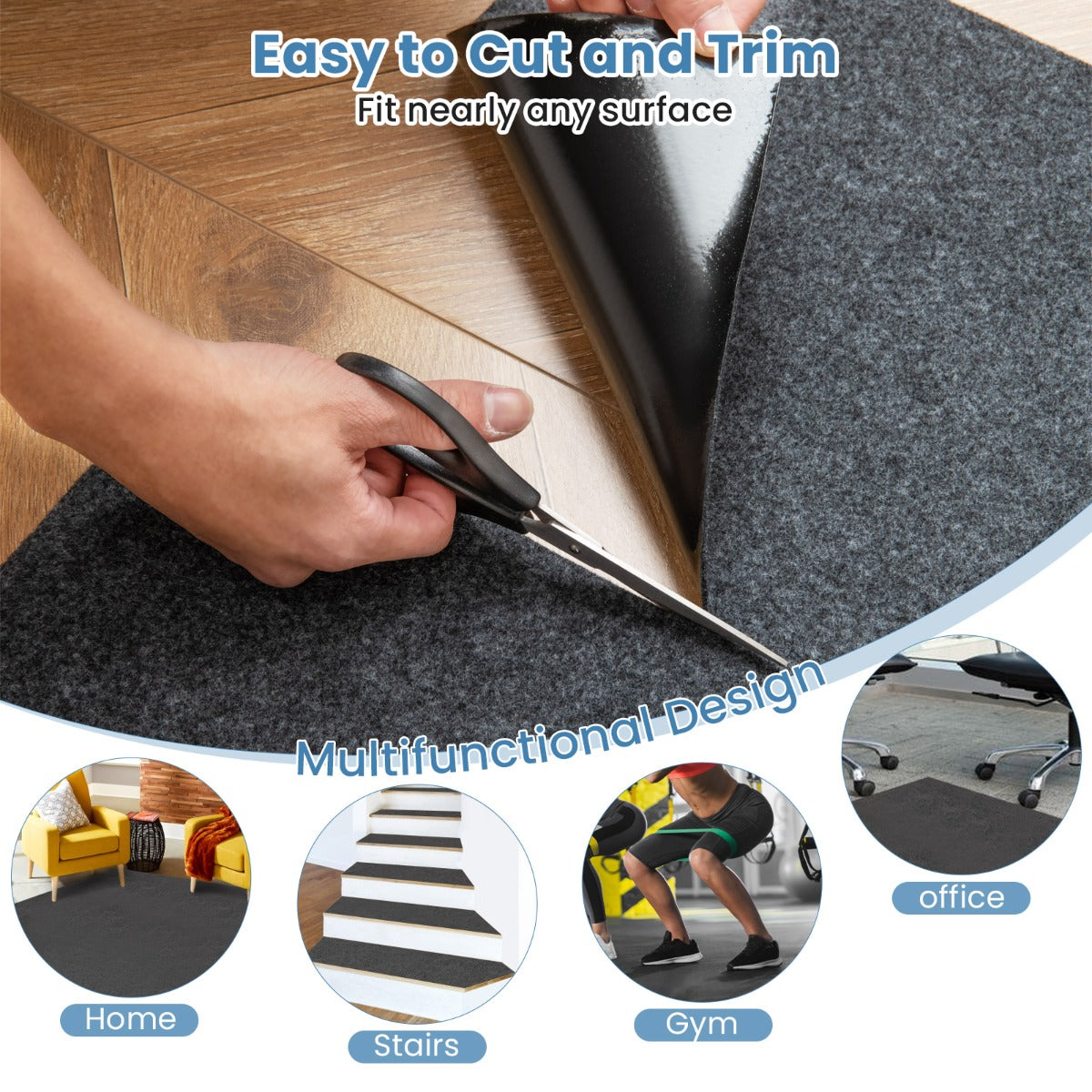 LIVSK Garagevloermat - Dubbelzijdig Absorberend en Waterdicht - Op Maat Knipbaar - Antislip - 600 x 220 cm - Grijs