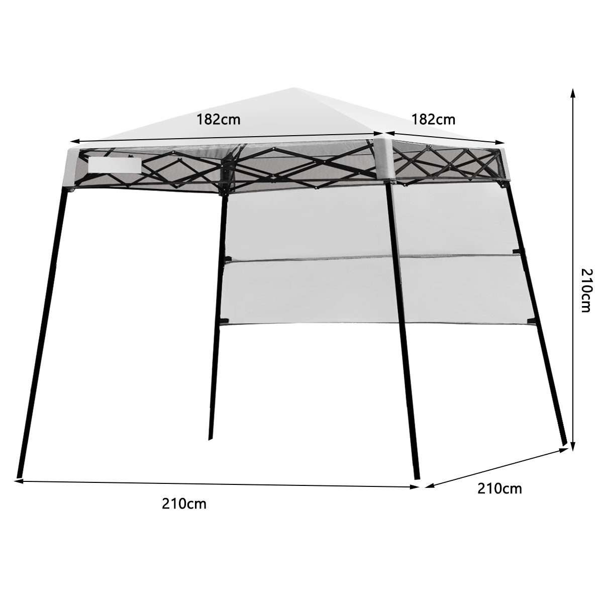LIVSK Opvouwbare Partytent - Waterdicht - UV-bescherming - Verstelbare Stalen Poten - Inclusief Draagtas - 181 x 181 x 210 cm -