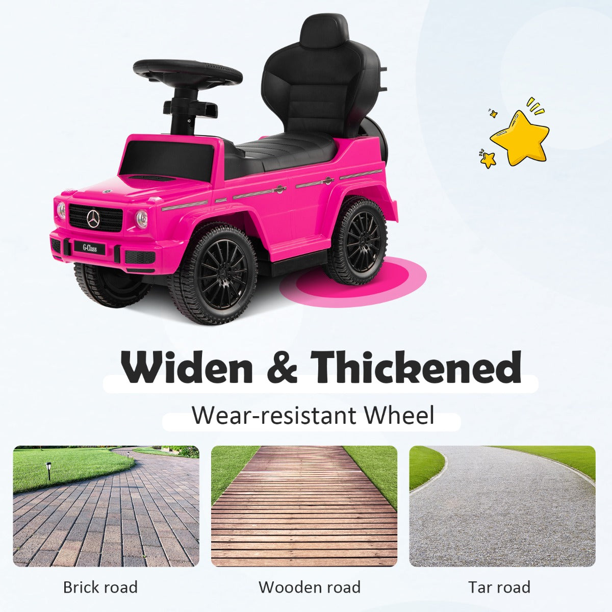 LIVSK Meereis Kinderwagen 3-in-1 - Gelicenseerd Mercedes Benz G350 - Verstelbaar Zonnescherm - Voor 1-3 jaar - Roze