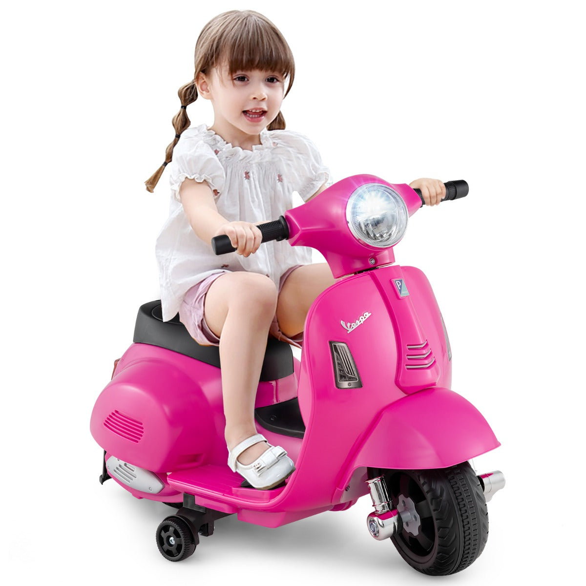 LIVSK Elektrische Kindermotorfiets - 30W Motor - LED-koplamp - Anti-kantelfunctie - Voor 18-36 maanden - Roze