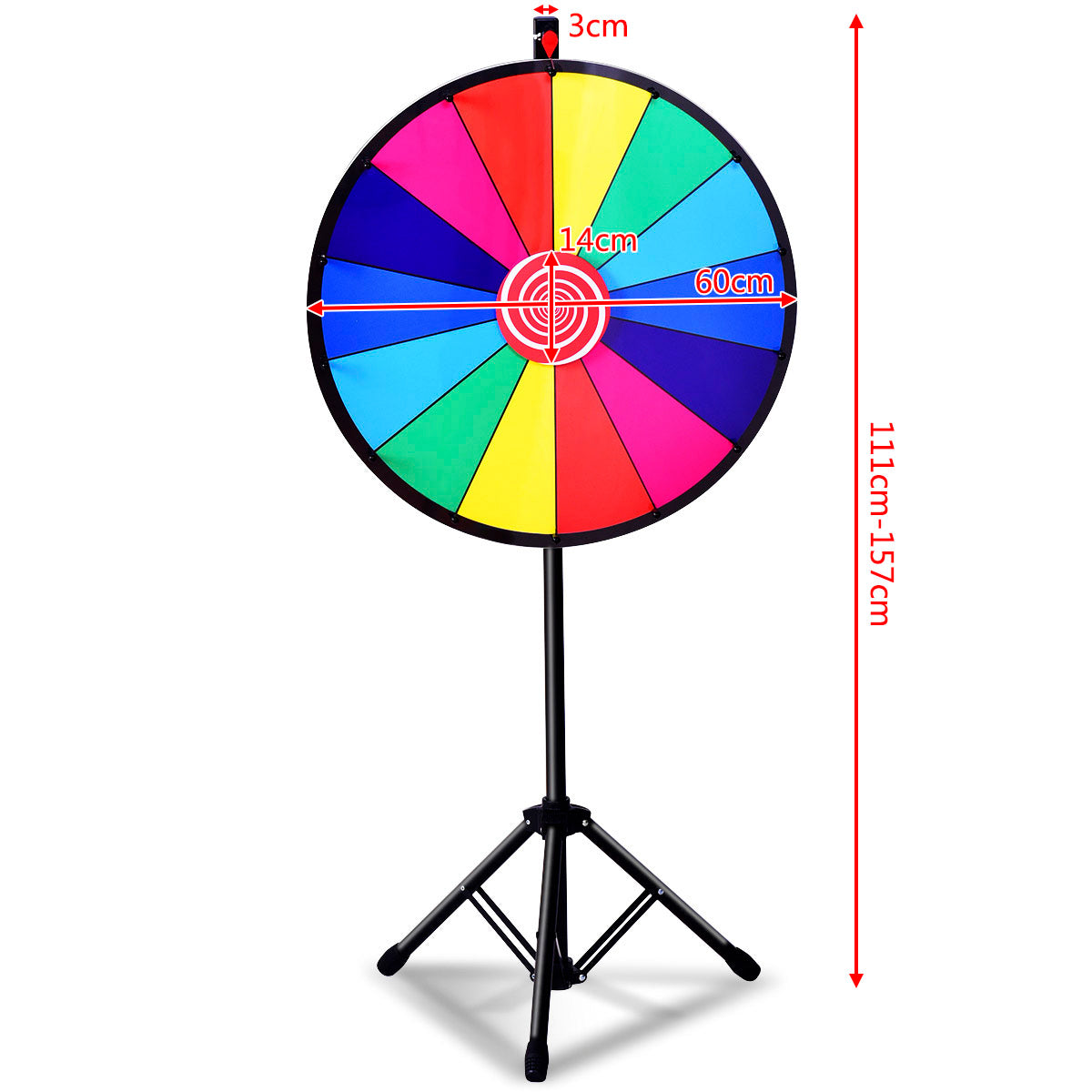 LIVSK Rad van Fortuin 60 cm - Kleurrijk Design - Voor Promoties en Kinderfeestjes - Eenvoudige Montage - Hoogte Verstelbaar -