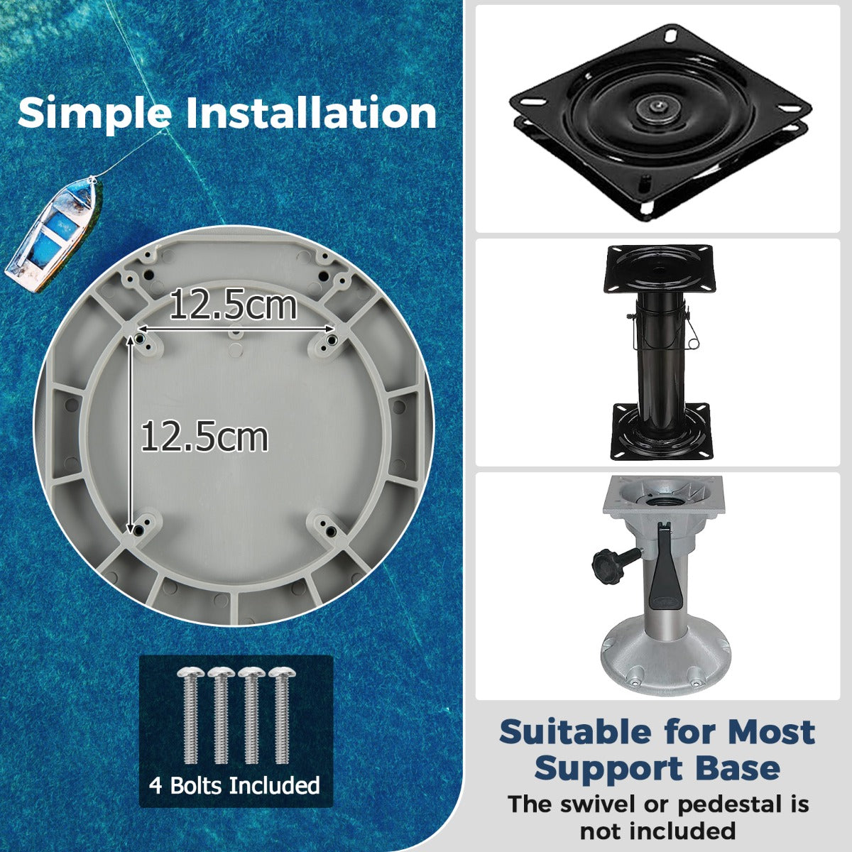 LIVSK Opvouwbare Bootstoel - Dikke Schuimvulling - Waterdichte Oxford Stof - Ergonomisch Ontwerp - Tot 150 kg - Camouflage