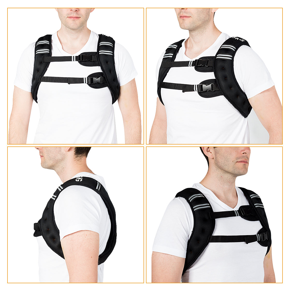 Livsk costway gewichtsvest 5 kg voor mannen en vrouwen trainingsapparatuur lichaamsgewicht vest met reflecterende streep verstelbare riem 5
