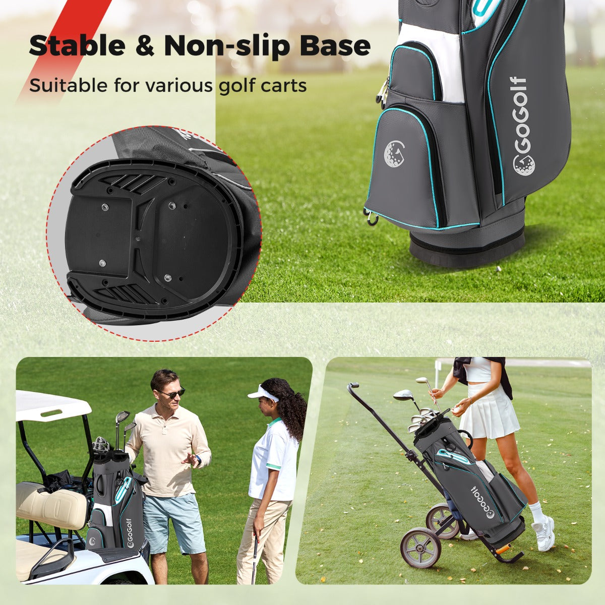 LIVSK Waterafstotende Golfbag - 14 Vakken - Inclusief Koeltas en Ritsregenhoes - Slijtvast Polyester - Grijs