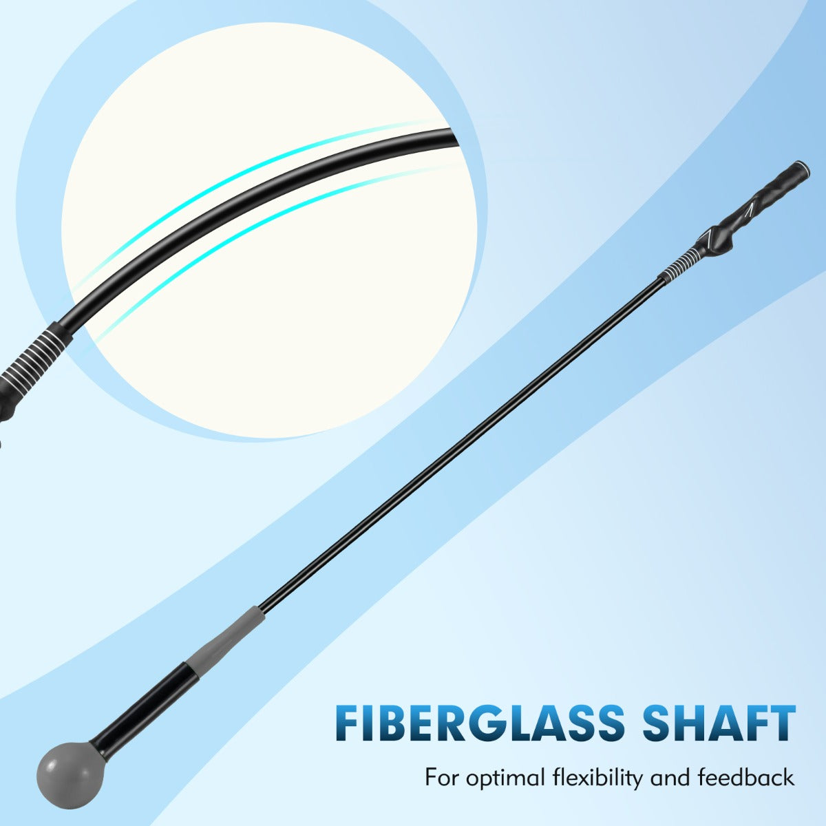 Livsk costway golfswingtrainer trainingsstick voor warming up met verzwaarde kop voor grip grijs 4