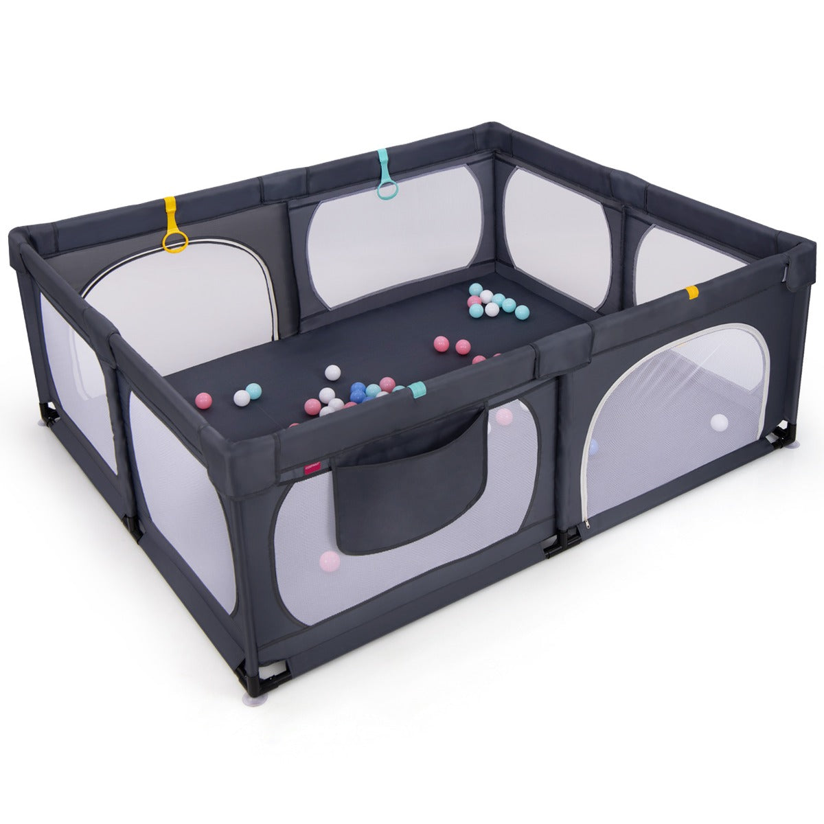 LIVSK Activiteitenbox met 50 Oceaanballen - Veiligheidsdeuren en Trekringen - Ruimte voor 3-5 Kinderen - 189 x 158 x 68 cm -