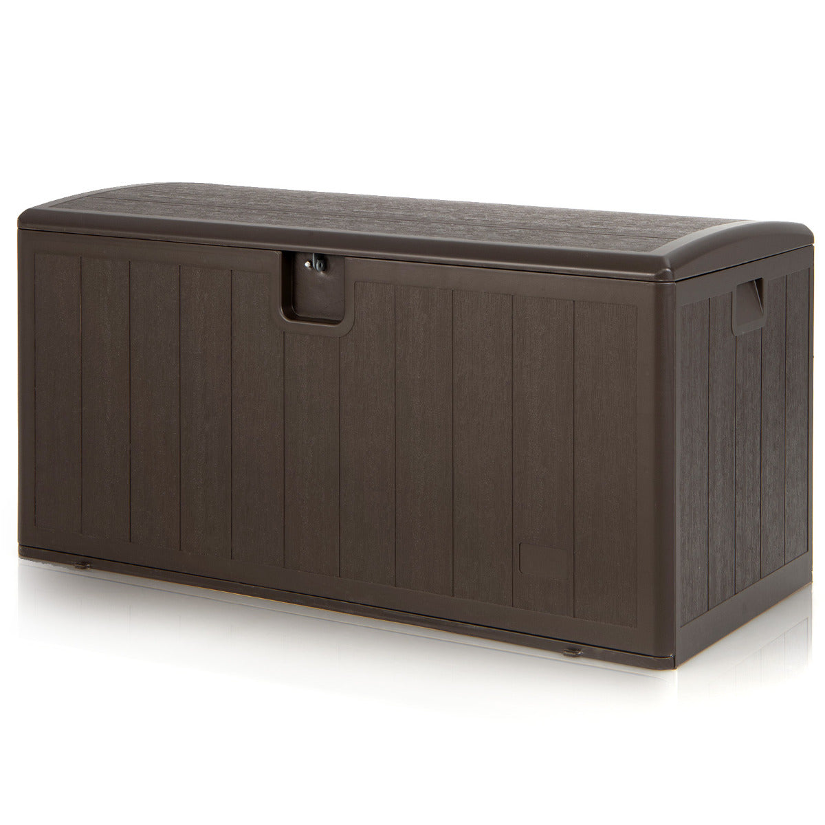 LIVSK Opbergbox 400 L - Duurzaam HDPE - Zonbeschermend - Handgrepen - Eenvoudig te monteren - Bruin
