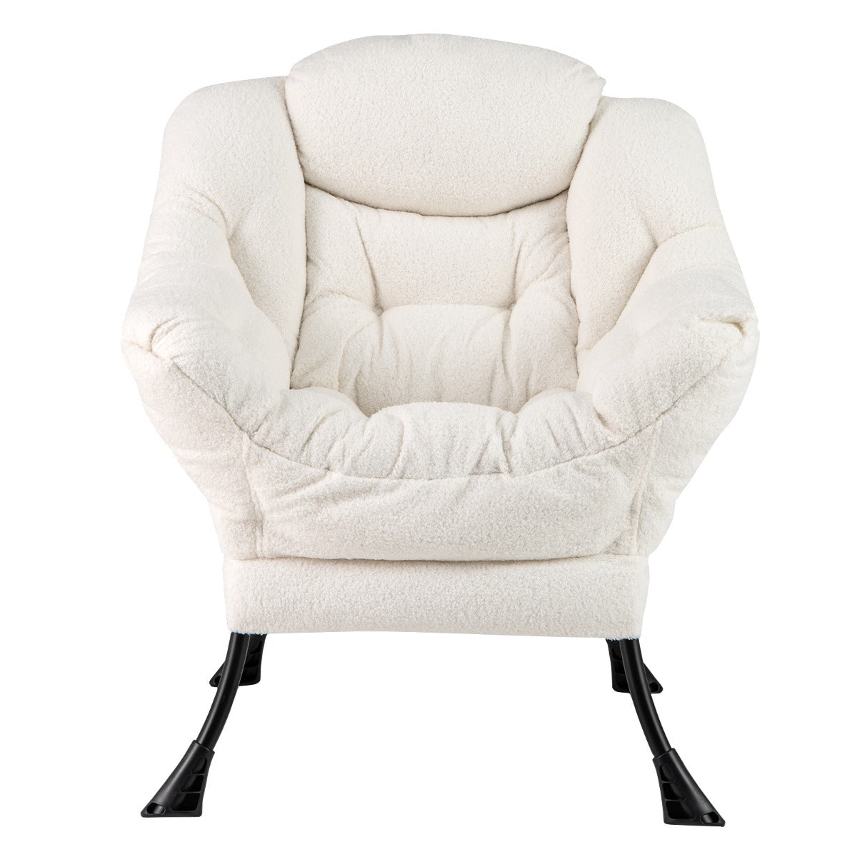 LIVSK Vrijetijdsstoel - Ergonomisch Design met Gewatteerde Rugleuning - Zijvak - Afneembare Bekleding - Tot 150 kg - Beige