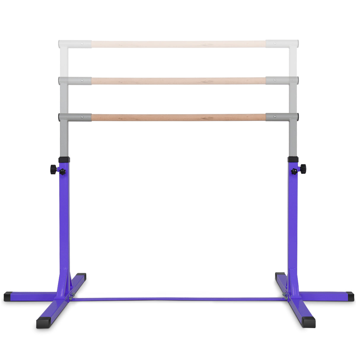 LIVSK Gymnastiek Trainingsrekstok - Verstelbaar 90-150 cm - Stalen Frame - Antislip - Tot 100 kg - Paars