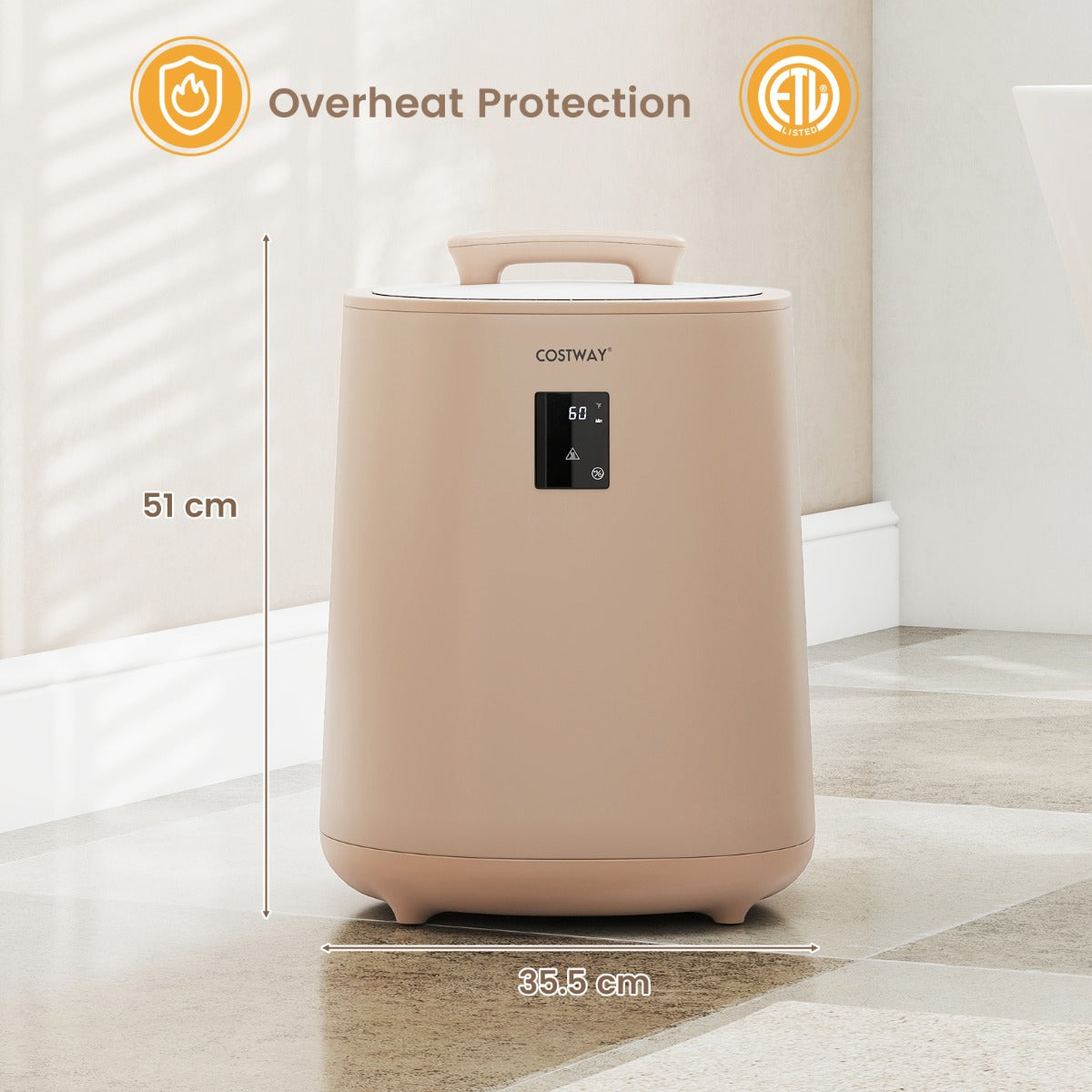 Livsk costway handdoekverwarmer 18 liter dekenverwarmer draagbare elektrische emmer 1 1