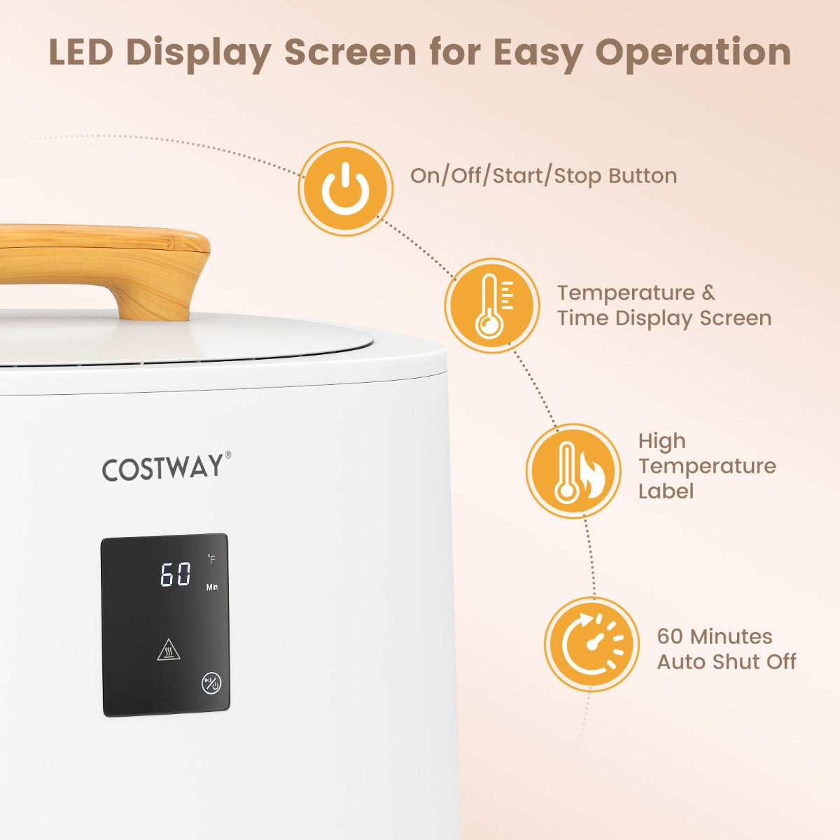 Livsk costway handdoekverwarmer 18 liter dekenverwarmer draagbare elektrische verwarmingsemmer 4