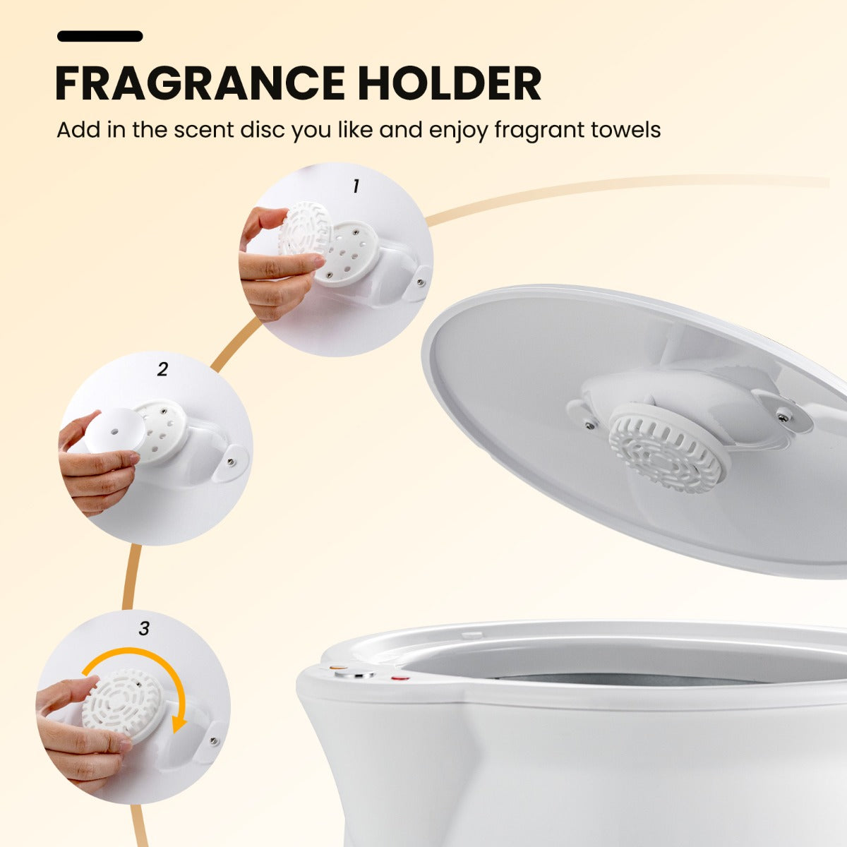 Livsk costway handdoekverwarmer emmer 20 l handdoekverwarmer met geurhouder draagbaar spa verwarmingsapparaat 5