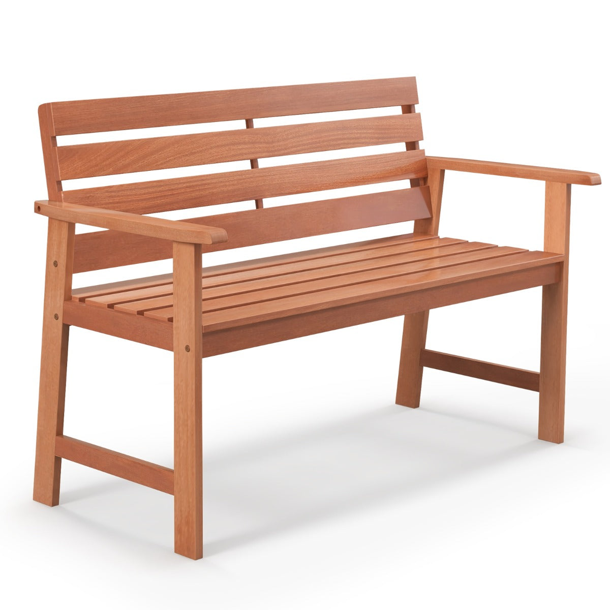 LIVSK Ergonomische Hardhouten Tuinbank - 102° Verstelbare Rugleuning - Ademend - Stabiel - Tot 180 kg - Natuurlijk